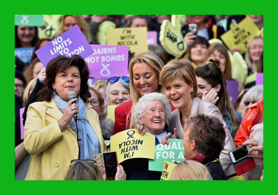 Scottish National Party leader Nicola Sturgeon (right) has been the star performer during the election campaign, a sure sign British politics is changing. Photo: Getty Images
