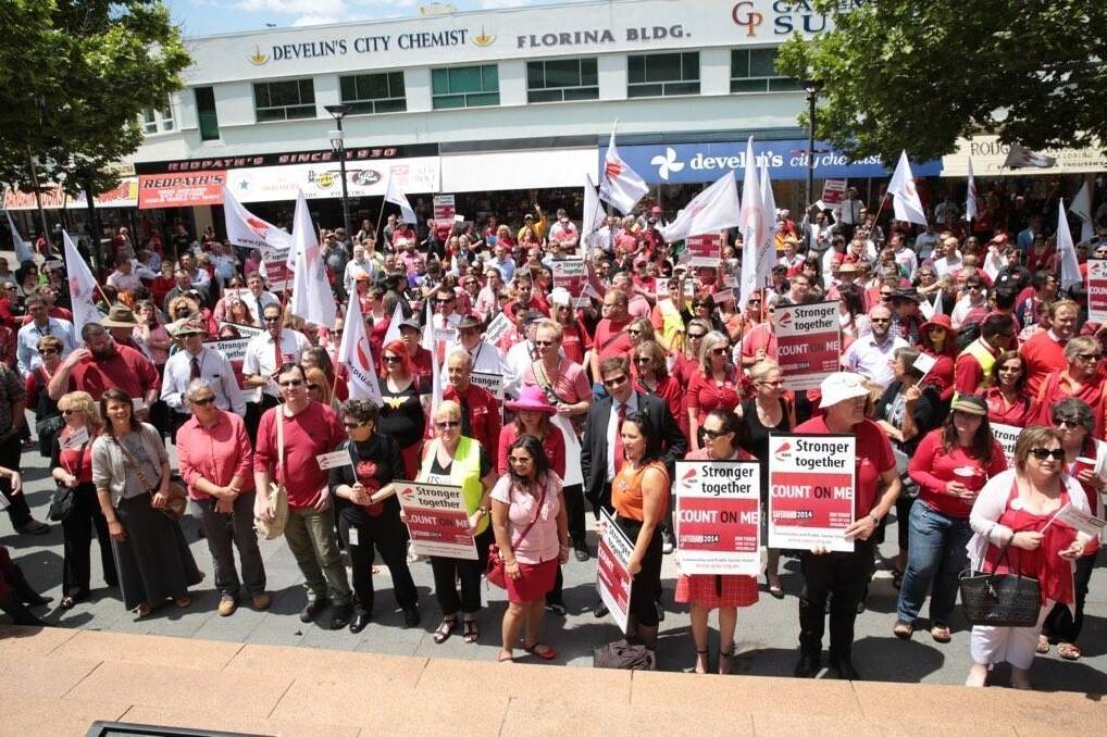 Public servants demonstrating in Canberra last year. Photo: CPSU
