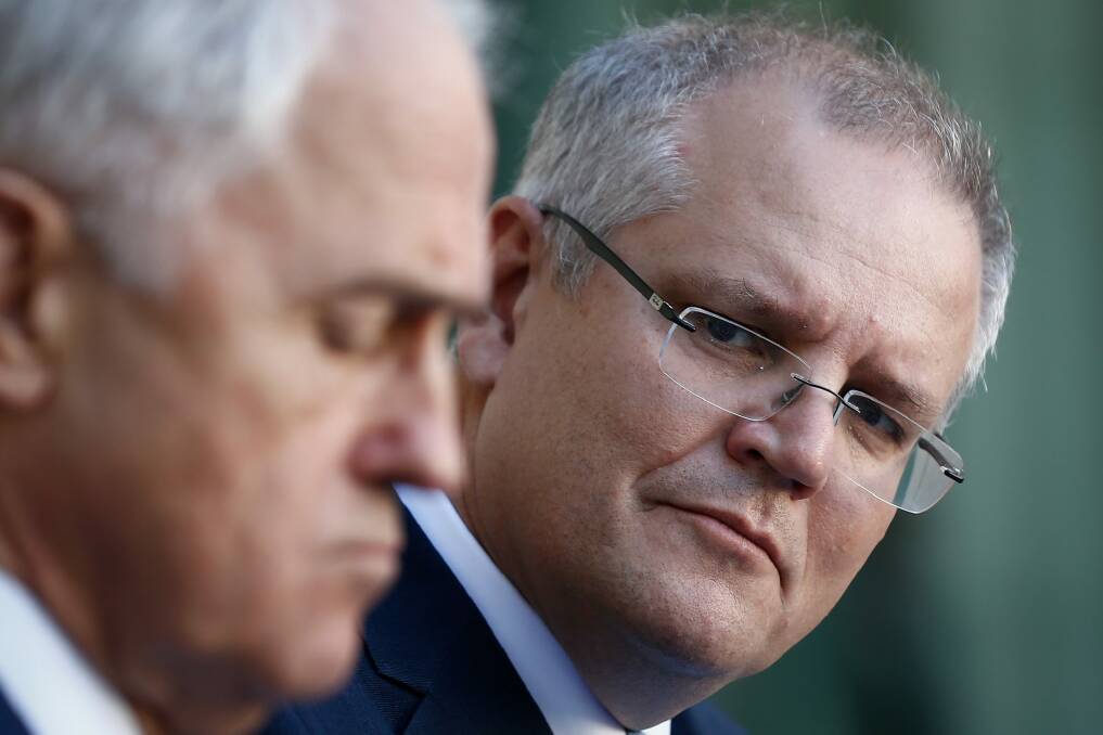 Treasurer Scott Morrison and PM Malcolm Turnbull are shortchanging Victoria $6.6 billion, the Victorian government says  Photo: Alex Ellinghausen