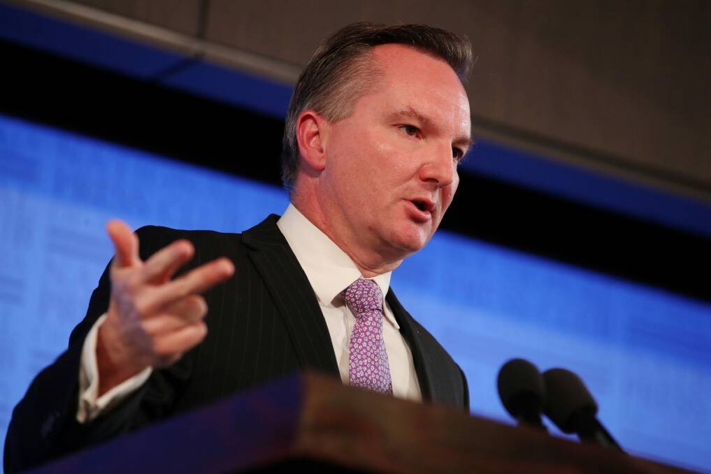 Shadow Treasurer Chris Bowen addressed the National Press Club in Canberra on Wednesday Photo: Andrew Meares