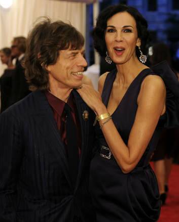 Mick Jagger and  L'Wren Scott.