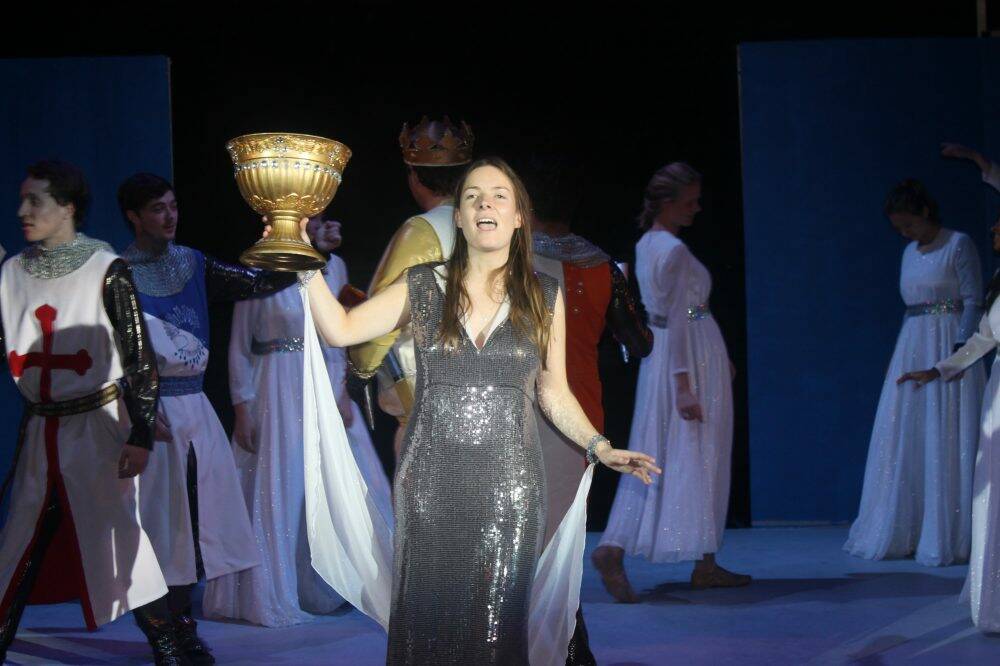 A scene from Spamalot (ANU Interhall Productions) Photo: Supplied