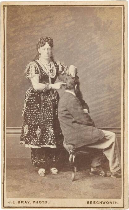 Madame Sibly, Phrenologist and Mesmerist, 1870s, by James E. Bray, albumen silver carte de visite photograph, courtesy of the National Portrait Gallery. Photo: James E. Bray