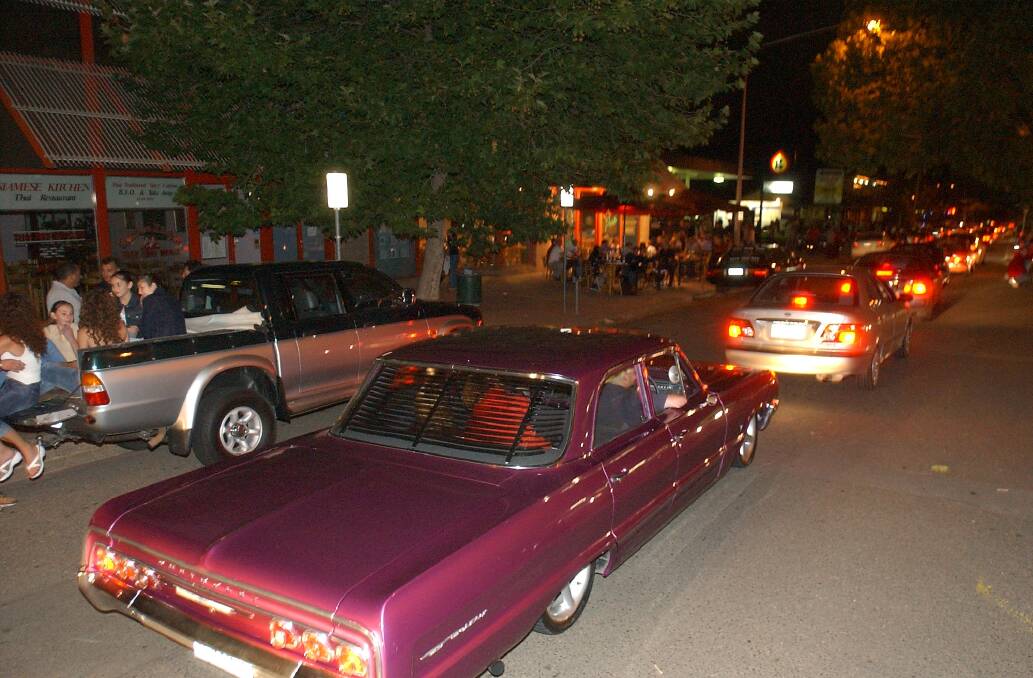 A cruise down Lonsdale Street in Braddon during Summernats in 2004.  . Photo: Martin Jones