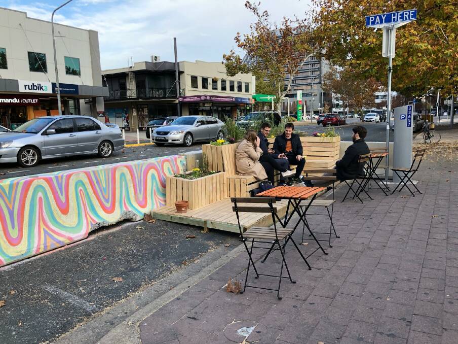 Pocket Park in Lonsdale Street, Braddon, a project from the Planning Institute of Australia’s ACT Young Planners.
 Photo: Supplied 