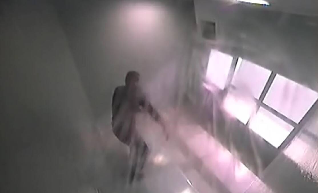 Rhys Liam Brown, 26, dances in his cell before he singed the screen of a CCTV camera.  Photo: Supplied