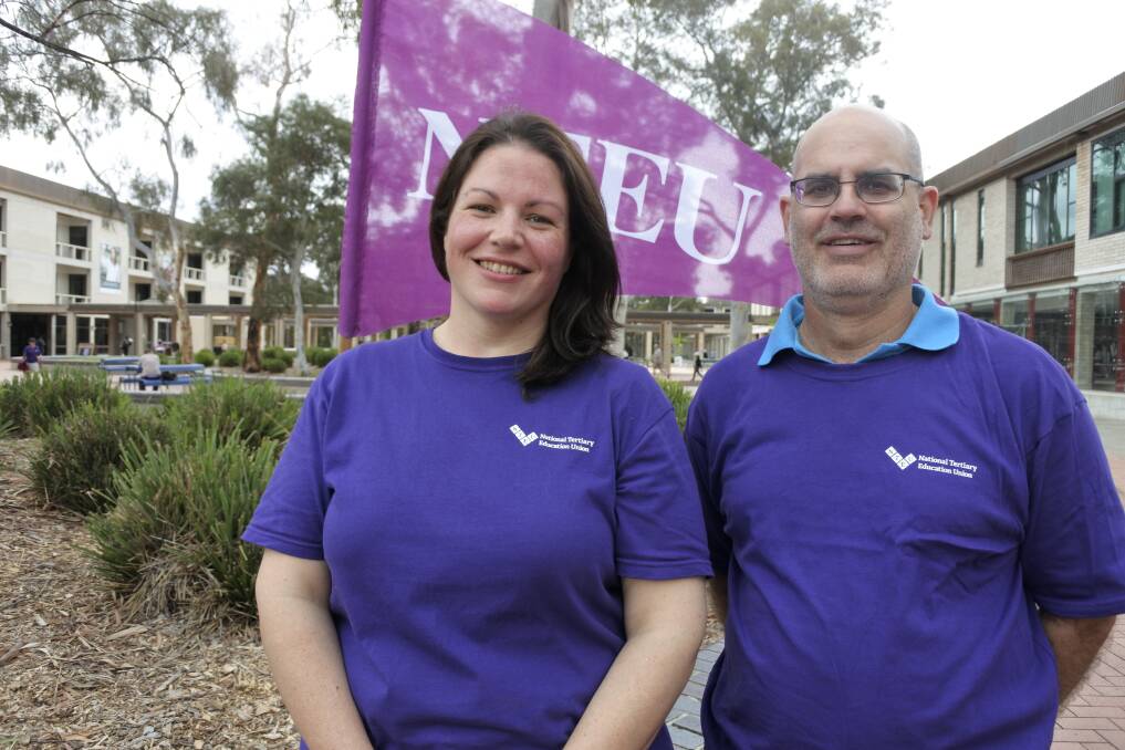 Casual academic Sarah Ambrose and assistant professor James Neill say workloads across the University of Canberra are unsustainable and academics are suffering. Photo: Sherryn Groch