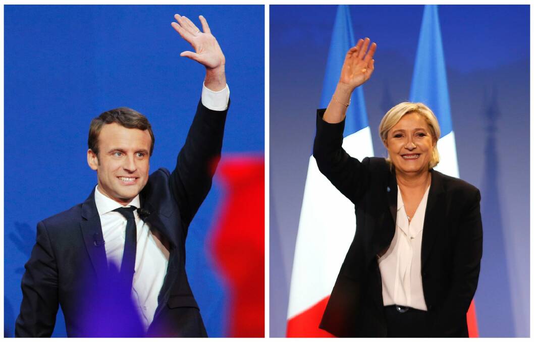 First-round victors Emmanuel Macron (24 per cent) and Marine Le Pen (21.3 per cent).