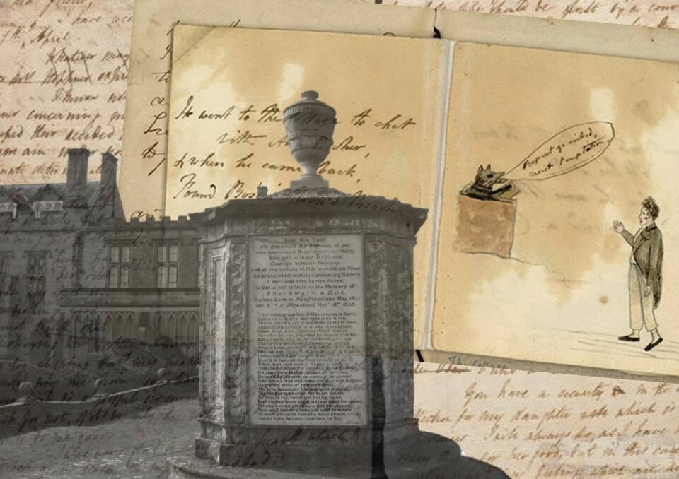A friend's remains: The tomb of Lord Byron's dog Boatswain at Newstead Abbey. Photo: Supplied