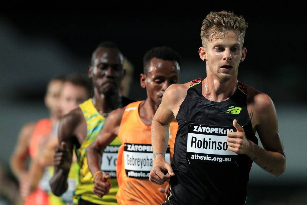 Canberra athlete Brett Robinson is aiming to win the Zatopek Classic for the second straight year on Saturday night. Photo: Graham Denholm
