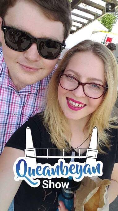 Hunter and girlfriend Kat O'Brien tested out the Snapchat filter at the Queanbeyan Show on Saturday. Photo: Supplied