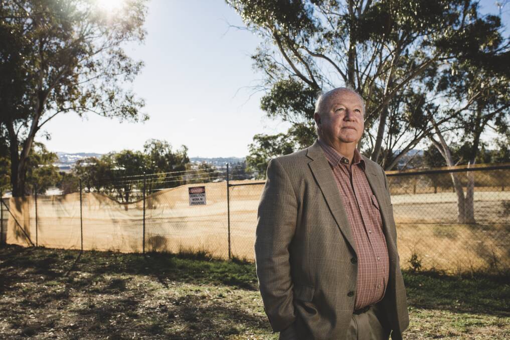 Weston Creek Community Council chair Tom Anderson at the site of the proposed development. Photo: Jamila Toderas