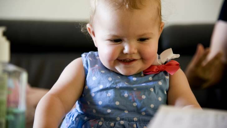19-month-old Allie Matthews had a liver transplant last year that saved her life. Photo: Elesa Lee