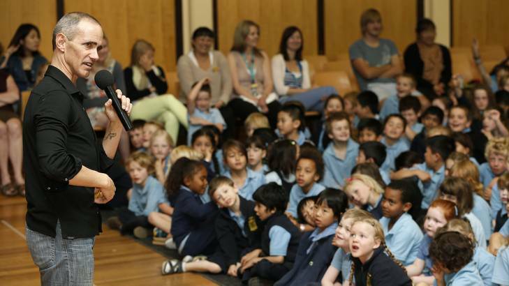 Author Andy Griffiths at the Ainslie School. Photo: Jeffrey Chan