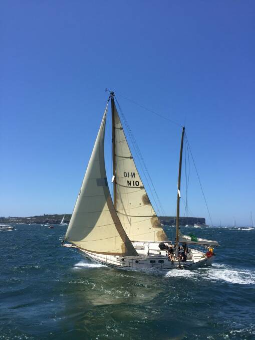 Ailing: Freyja in trouble during the start of the Sydney to Hobart. Photo: James Buckley