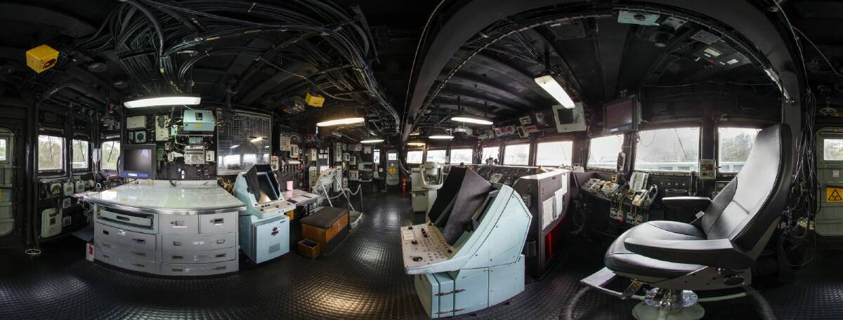 The bridge of HMAS Sydney IV, deployed in the first Gulf War, which lovers of military history will be able to explore online in a new augmented reality project at the Australian War Memorial. Photo: Australian War Memorial