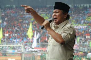 Former general Prabowo Subianto addresses a rally in Jakarta during the 2014 presidential campaign. Photo: Michael Bachelard
