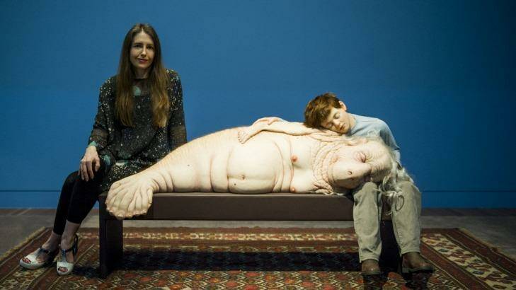 Patricia Piccinini at the opening of the ''In the flesh'' exhibition at the National Portrait Gallery.  Photo: Jay Cronan