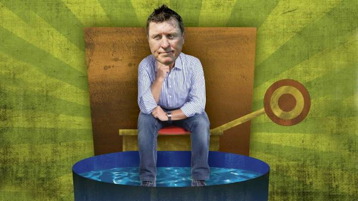 Step right up ... You could  knock Raiders coach David Furner into a dunk tank at Northbourne Oval on Saturday, February 2. Photo: DIGITALLY ALTERED