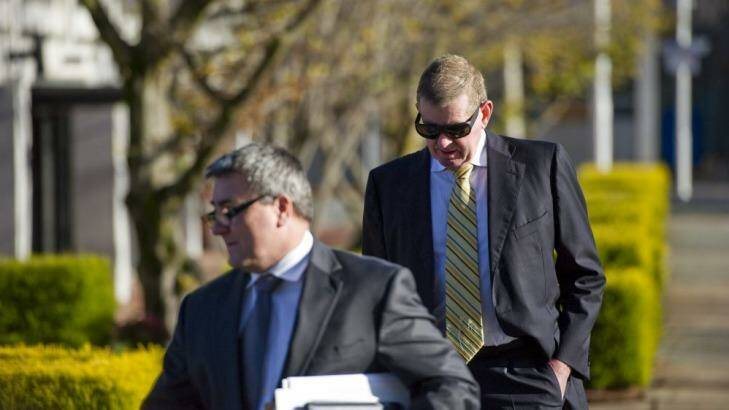 Peter Slipper arrives at the ACT Magistrates Court. Photo: Jay Cronan