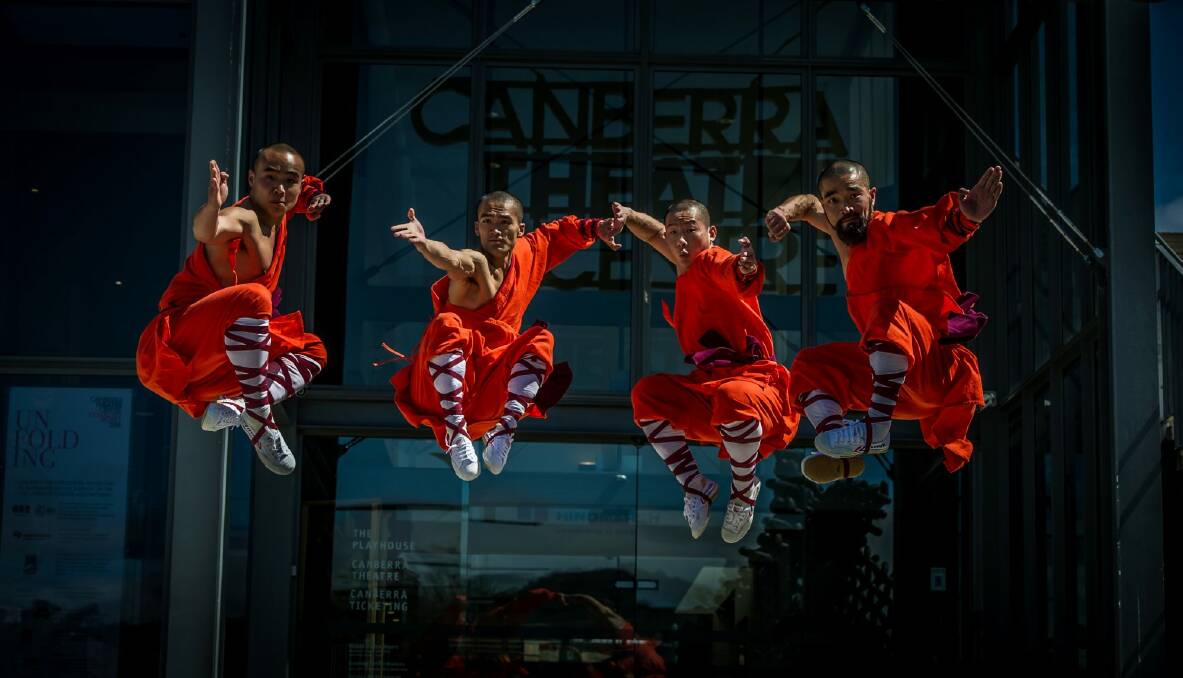 Shaolin Warriors. Direct from China, the legendary Shaolin Warriors will be punching, kicking and tumbling back to Canberra for two shows only these September School holidays.(from left) Lu Zixhao, Wang Changjiu, Wang Shuo and  Wang Changnian.  Photo: Karleen Minney