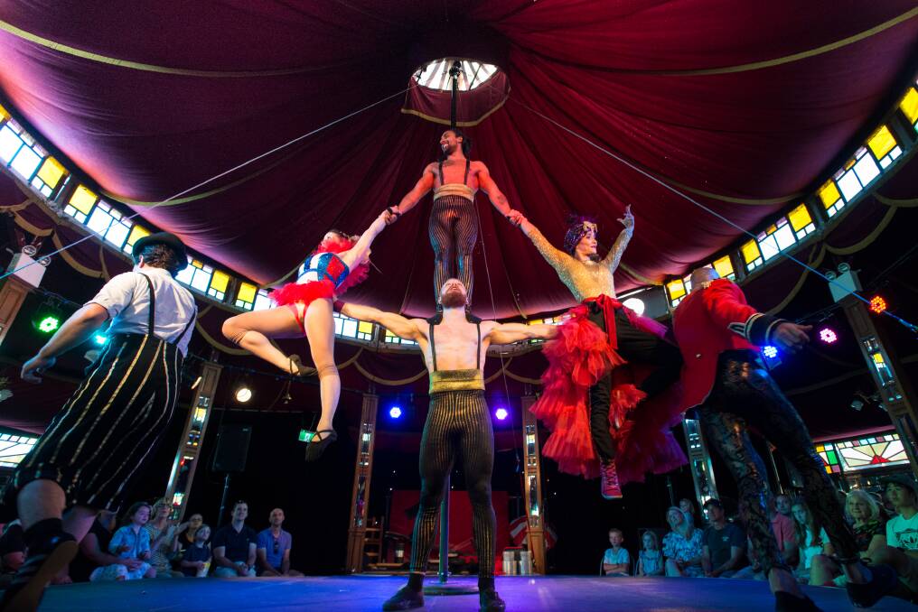 The stars of 'Circus Winter Wonderland' perform in Garema Place this weekend. Photo: Supplied
