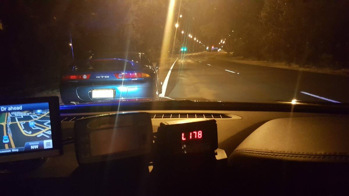 ACT police caught a speeding driver travelling 178km/h in an 80km/h area on Belconnen Way in Macquarie. Photo: ACT Policing