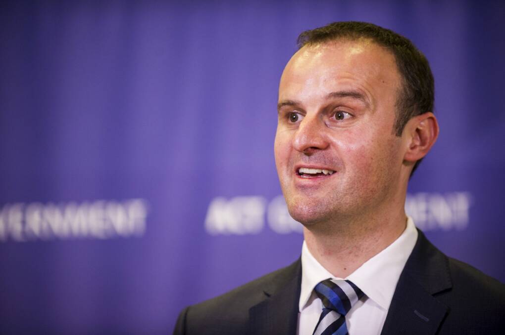 ACT Chief Minister Andrew Barr. Photo: Rohan Thomson
