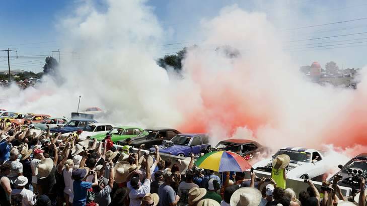 Some of the 69 cars that participated in breaking the world record attempt. Photo: Jeffrey Chan
