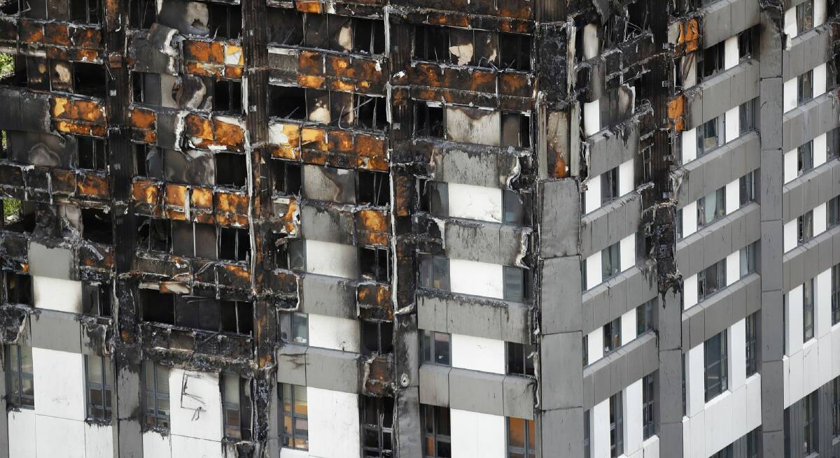 The burnt Grenfell Tower in London. Photo: Frank Augstein