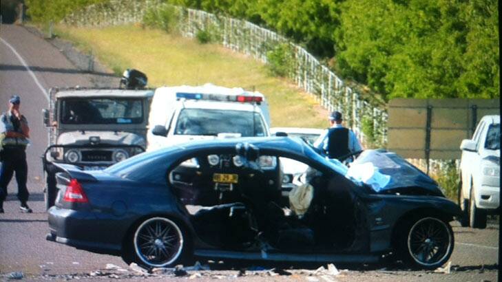 The crash scene on Barton Highway.