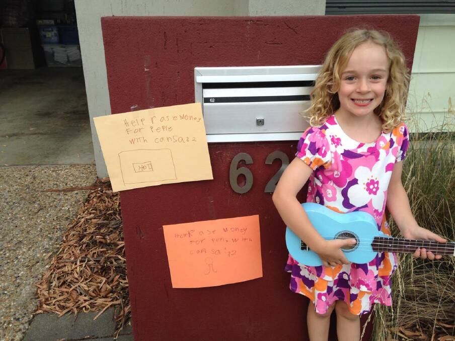 Tara Doyle, aged 7, is raising money for Cancer Council ACT. Photo: supplied