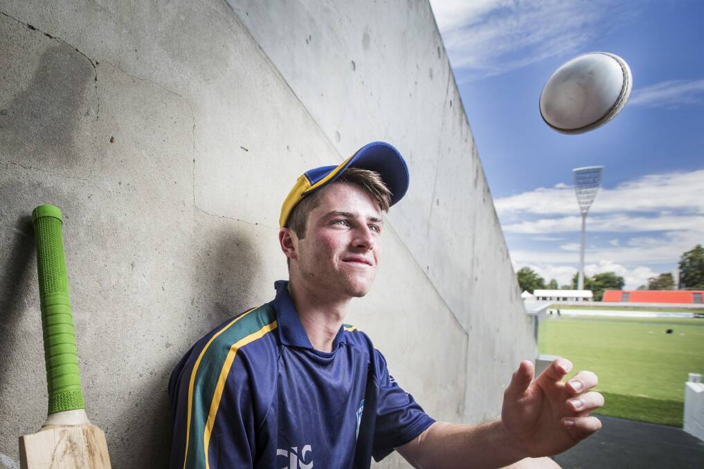 Learning curve: Canberra teenager Mac Wright is attending the inaugural Cricket Australia PRO camp in Brisbane. Photo: Matt Bedford