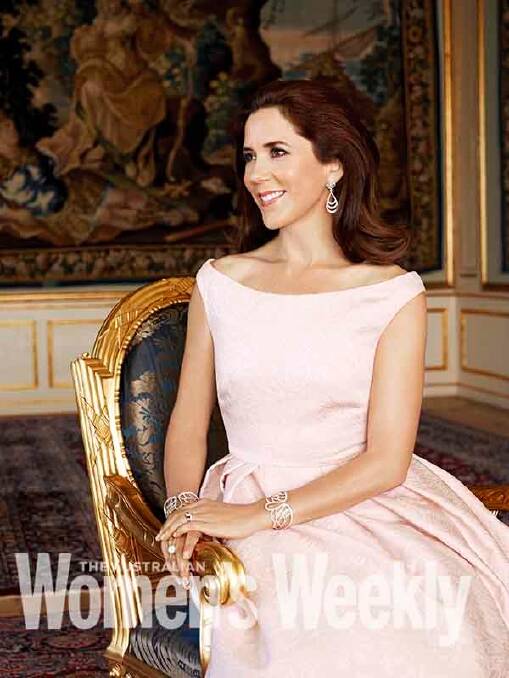 Aussie fashion icon: Princess Mary in the Carla Zampatti gown as she appeared in The Australian Women's Weekly in 2013. Photo: AWW
