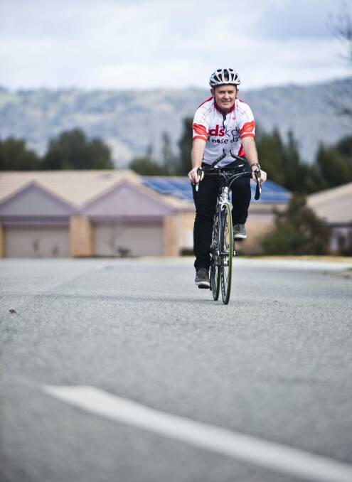 Ian Cross will be riding from Canberra to Batemans Bay in honour of Lachie while raising funds and awareness for Red Nose in the ACT and its services to prevent sudden and unexpected deaths in infants and children. Photo: Elesa Kurtz