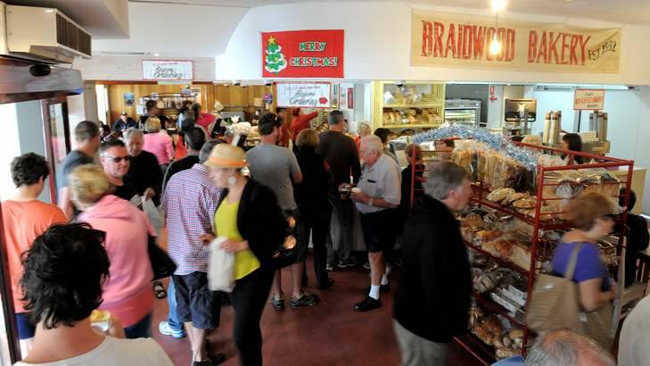 Employees at Braidwood Bakery had a frantic day as holidaymakers made the trek to the south coast on Boxing Day. Photo: Graham Tidy