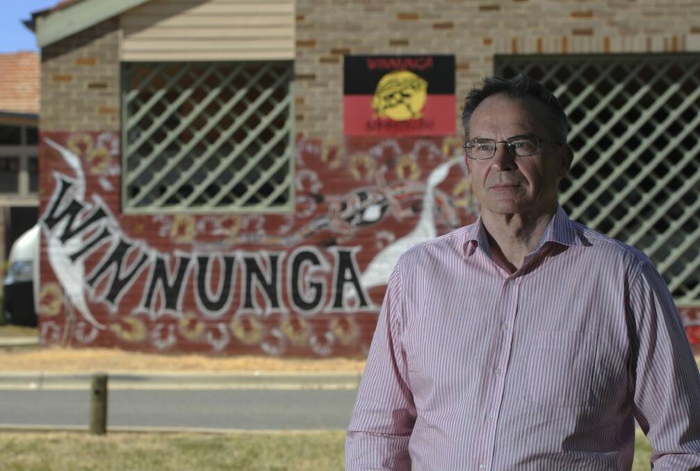 Jon Stanhope at the Winnunga Nimmityjah Aboriginal Health Service in Narrabundah.  Photo: Graham Tidy