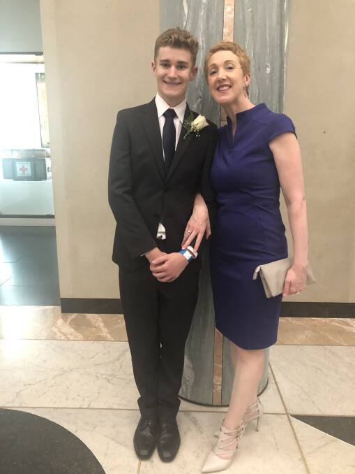 Megan Gilmour with her son Darcy, at his Year 12 formal. Photo: Supplied