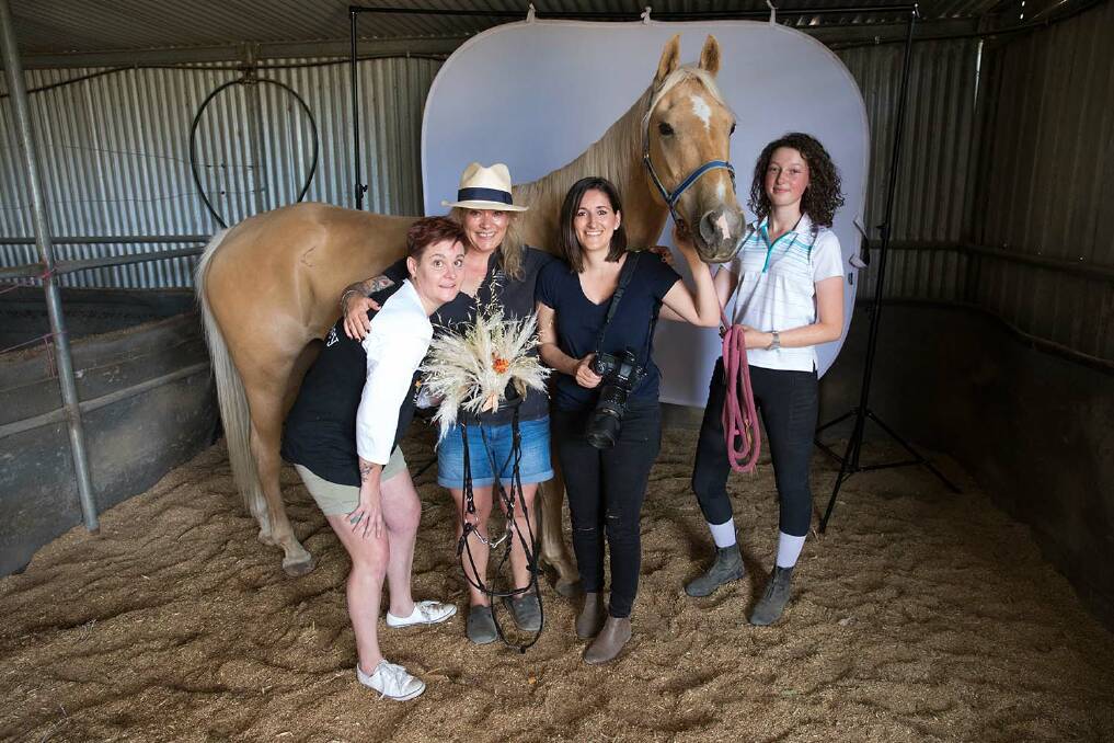 Behind the scenes with Belinda Whitney, Loulou Moxom, Grace Costa Banson and Pia Cunningham. Photo: Linda Roche