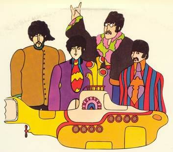 The Beatles and their yellow submarine. Photo: Supplied