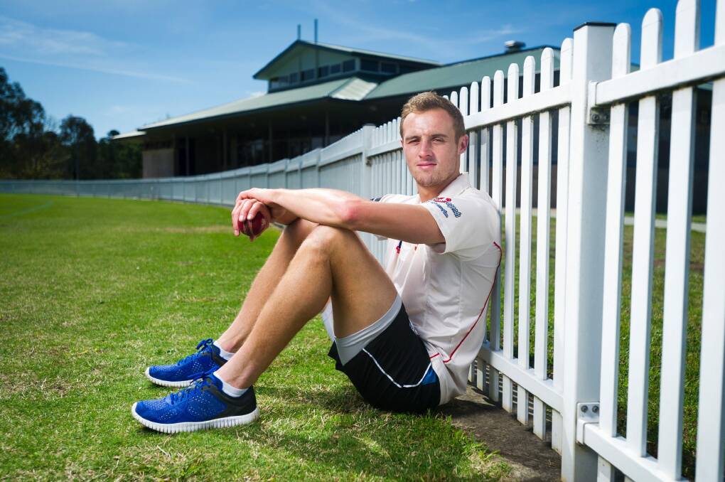 English cricketer Charlie Morris will play for Tuggeranong in the Cricket ACT first grade competition. Photo: Dion Georgopoulos Photo: Dion Georgopoulos