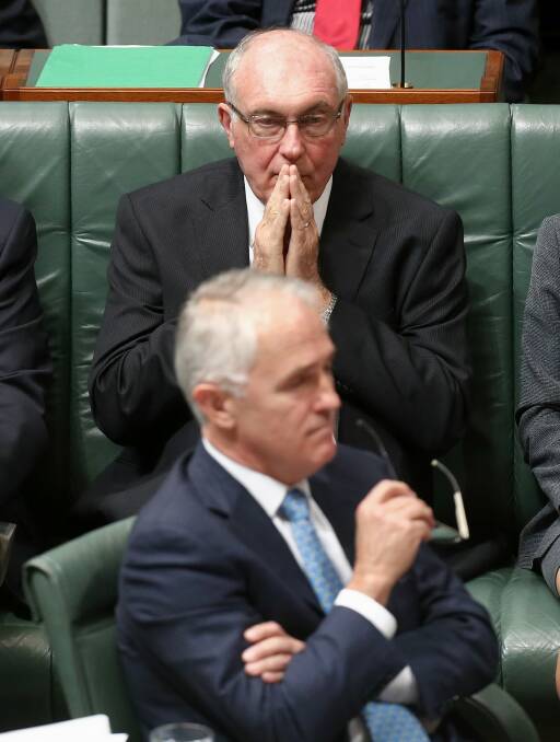 Deputy Prime Minister Warren Truss and Prime Minister Malcolm Turnbull. Photo: Alex Ellinghausen