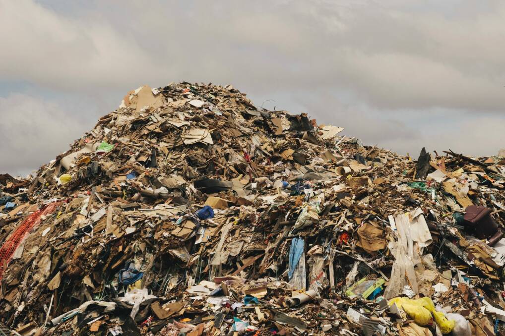 It's estimated there is 30,000 tonnes of rubbish on the site, some in piles up to five metres. Photo: Rohan Thomson