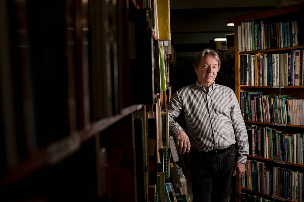 Simon Maddox, Owner of Beyond Q bookshop, at Curtin which will be affected by the proposed redevelopment of Curtin Square. Photo: Jamila Toderas
