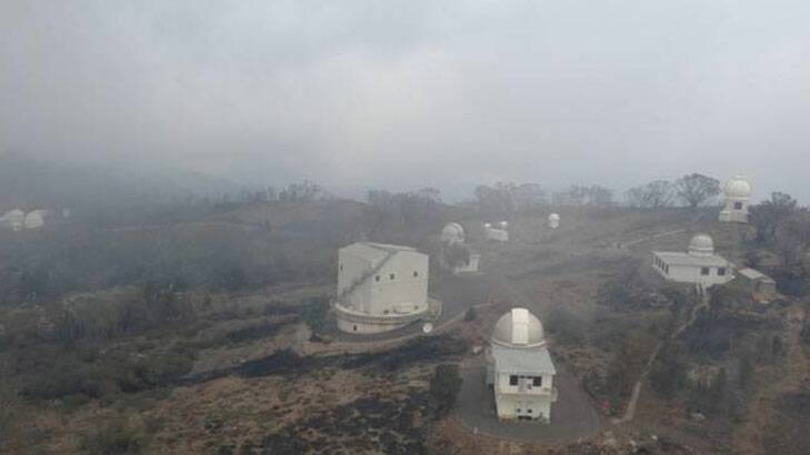 Fire damaged ... Siding Spring Observatory. Photo: NSW Rural Fire Service