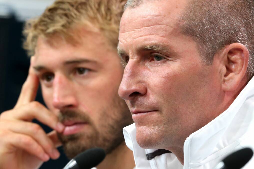 Crunch time: England coach Stuart Lancaster knows the match against the Wallabies is now a must-win affair.  Photo: David Rogers