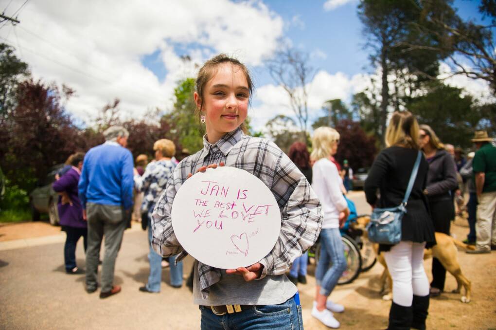 Katherine Gray of Yass at the demonstration. Photo: Rohan Thomson