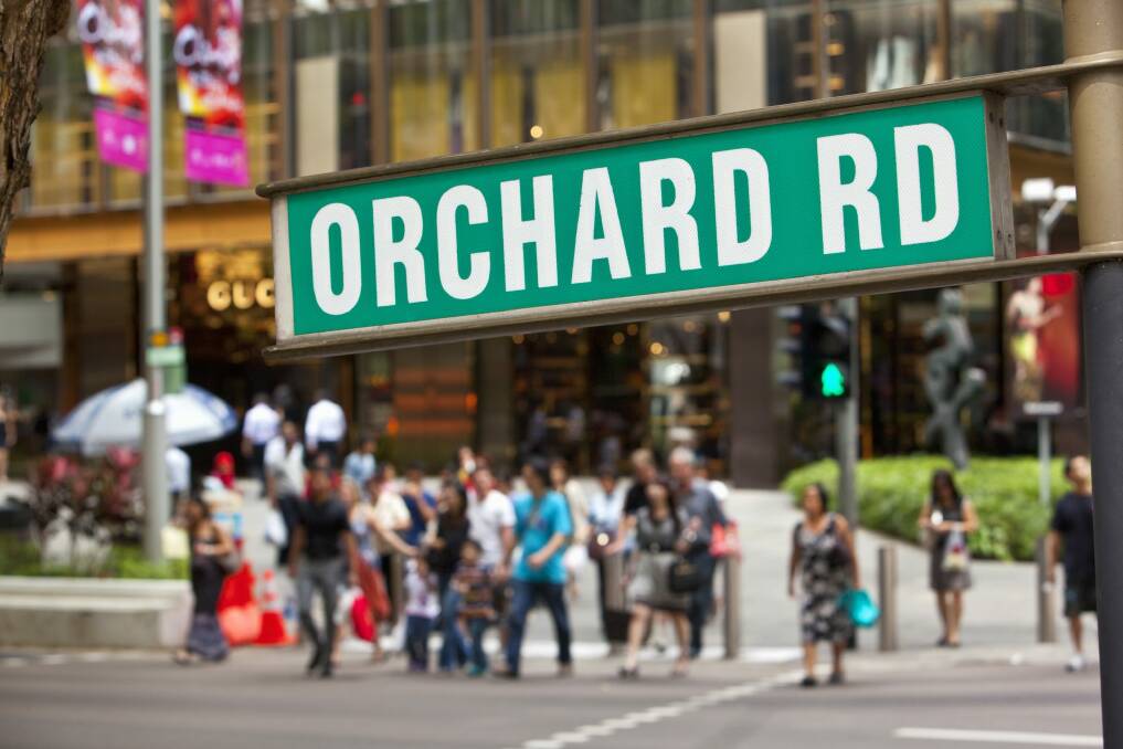 An array of international brands can be found in the retail district of Orchard Road. Photo: Andrew Watson