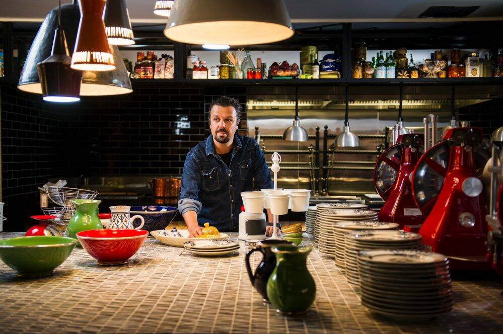 QT creative food director Robert Marchetti, works on the styling for the restaurant. Photo: Rohan Thomson