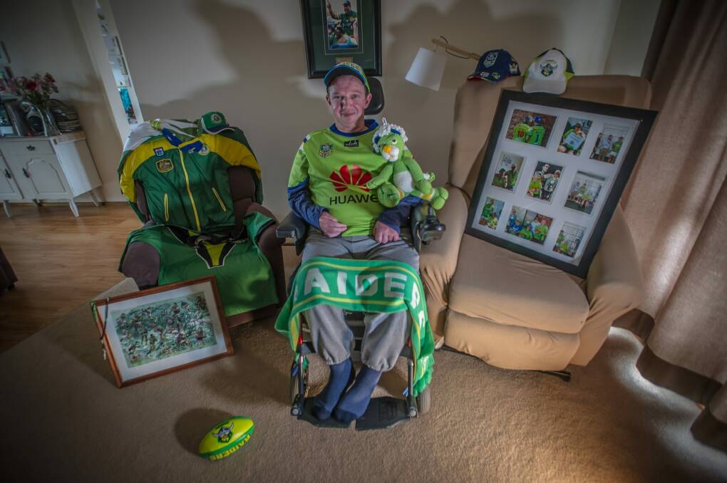 Kambah man Brian Connell has Raiders gear throughout his home. Photo: Karleen Minney